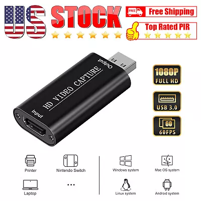 HDMI Video Capture Audio Video Capture Cards HDMI To USB Full HD 1080 USB 2.0 • $6.49