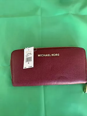 NWT Michael Kors Za Continental Leather Multifunction- Mulberry • $69