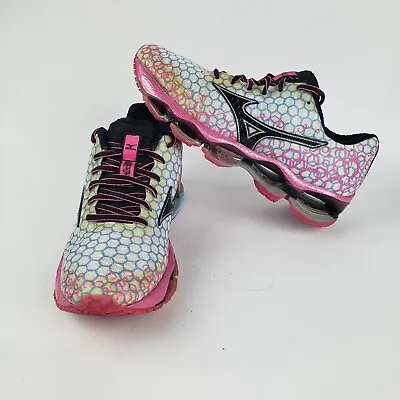 Size 7.5 Womens Mizuno Wave Prophecy 3 Running Shoes Us White Pink W7.5 W U4ic • $55.99