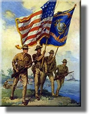 United States Marine Corp Picture On Stretched Canvas Wall Art Décor Framed Read • $27.98