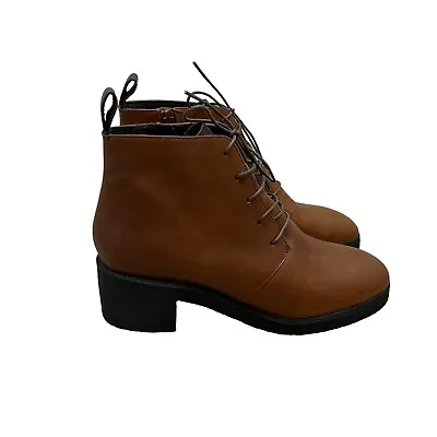 Camper Wonder Boots Womens 39 US 9 Brown Leather Lace Up Block Heel Minimal • £58.39