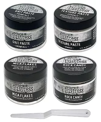 Tim Holtz Snowfall Grit Paste Sparkle Texture Paste Distress Mica Flakes & • $24.41