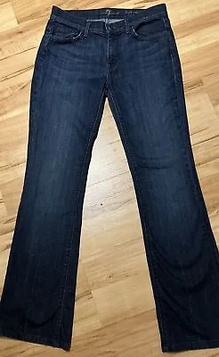 7 For All Mankind Woman's High Waist Bootcut Jeans Size 28x31 Dark Wash • $22