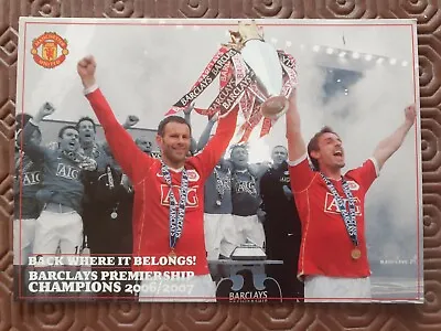 MANCHESTER UNITED Postcard - Champions 2006/07 Back Signed By Matt Le Tissier... • £3.99