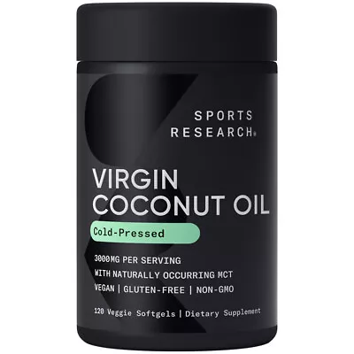 Organic Extra Virgin Coconut Oil 1000mg Vegan 120 Veggie Softgels Non-GMO • $19.95