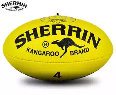 Sherrin Kangaroo Brand Size 4 Football - Yellow • $29.06