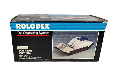 Vintage New 1989 Rolodex Organizing System 500 Card VIP File VIP24-BGE NOS USA • $23.99