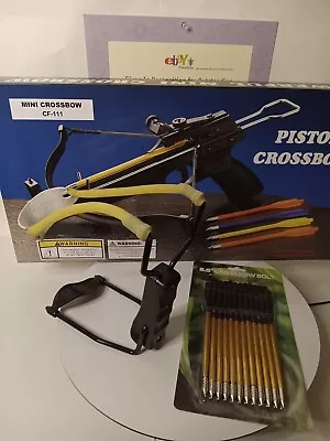 50 MINI LB ARCHERY HUNTING PISTOL CROSSBOW WITH 12 ALUMINUM BOLTS With Slingshot • $29.99