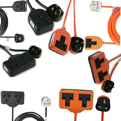 £15.99 • Buy Heavy Duty 1 Gang & 2 Gang Outdoor Garden Extension Lead Cable Plug Socket, 13A
