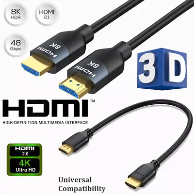 8K 4K HDMI 2.1 2.0 Cable UHD HDTV Ultra HD High Speed HDMI Cord Multi-Pack Lot A • $284.99
