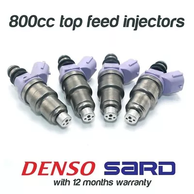 4 800cc FUEL INJECTORS For DENSO MITSUBISHI EVO 1 2 3 4 5 6 7 8 9 SARD 63565 • $195.71