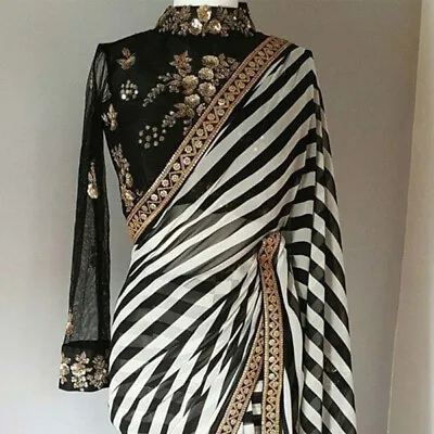 Party Wear Pakistani Saree Blouse Indian Bollywood Wedding Designer Wear N-15 • £30.05