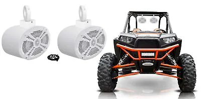 2 Rockville 6x9  1000w 360° Swivel White Aluminum Tower Speakers For RZR/ATV/UTV • $218.90