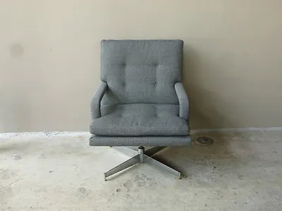 70's Directional Milo Baughman Fat And Deep Desk Chair With Chrome Base Restored • $399.99
