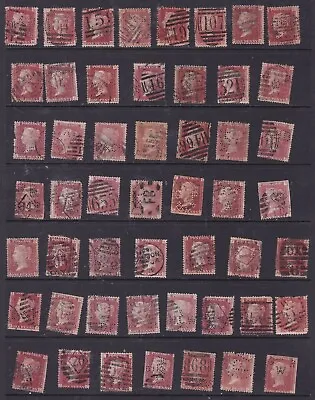 1d Penny Red Plate Postage Stamps With Perfins GB QV Victorian Line Engraved • £1.34