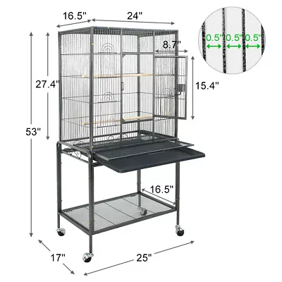 Bird Cage Large Play Top Bird Parrot Finch Cage Macaw Cockatoo Pet Supplies 53  • $75.58