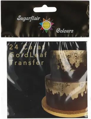 Sugarflair Edible Leaf Transfer Sheet For Cake Decoration Gold • £7.63