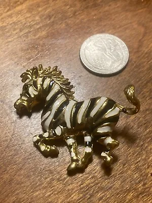 Vintage Zebra Pin Brooch Animals Gold Metal Safari Giraffe Lion Tiger Horse Love • $15