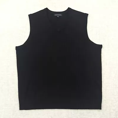 Tricots St Raphael Sweater Vest Mens XL Extra Large Black V Neck • $15.95