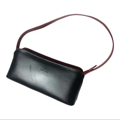 Daniela Moda Vera Pelle Vintage 80's Red Black Mini Leather Bag • $55.20