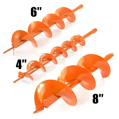 3 Pcs 4  6  8  Earth Auger Drill Bits Fit For Gas Powered Post Fence Hole Digger • $77.76