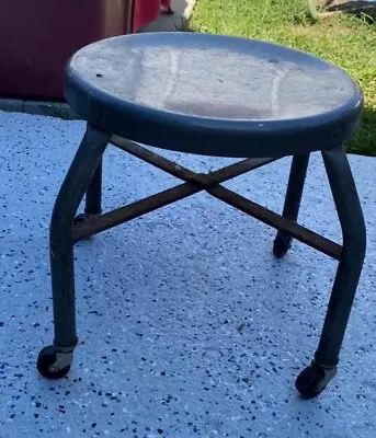 Vintage Industrial Harter Metal Furniture Rolling Chair / Stool • $59.99