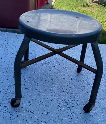 Vintage Industrial UHL STEEL Toledo Metal Furniture Rolling Chair / Stool - 22  • $59.99