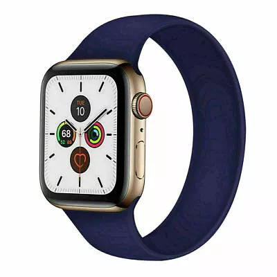 $9.99 • Buy For Apple Watch Band Series SE 6 5 4 3 2 Solo Loop Silicone Elastic IWatch Strap