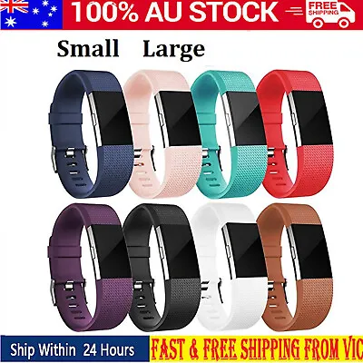 $7.99 • Buy For Fitbit Charge 2 Replacement Band Silicone Bracelet Watch Rate Fitness Part