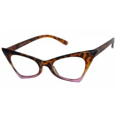 CLASSIC VINTAGE RETRO CAT EYE Style Clear Lens EYE GLASSES Tortoise & Pink Frame • $12.95