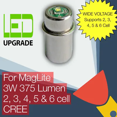 MagLite LED Conversion/upgrade Bulb Torch/flashlight 2D/2C 3D/3C 4D/4C 5D 6D • £14.95