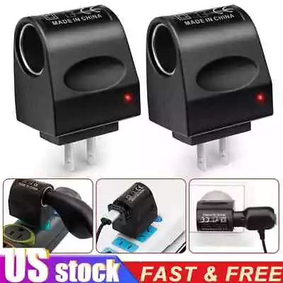 2PC 110V-240V AC Plug To 12V DC Car Cigarette Lighter Converter Socket Adapter • $7.99