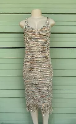 New Zara Knit Flapper Dress Multicolored Sleeveless V Neck Size S   *read* #2801 • £43.39