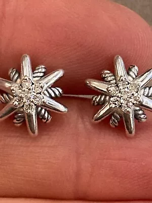 David Yurman PETITE 925 Sterling Silver Starburst Earrings • $315