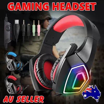 Gaming Headset LED Headphones Earphone W/ Microphone For PS4 Xbox One Computer • $29.95