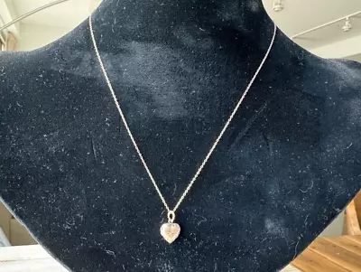 Vintage TK Sterling Etched Diamond Heart Locket.  (AP3G) • $19.99