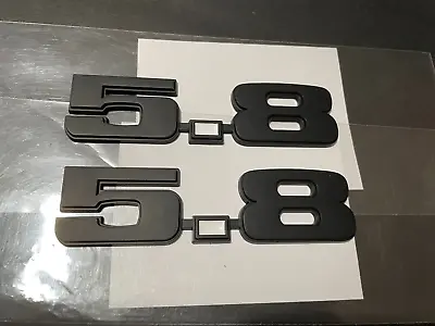 351W Windsor 5.8 Liter Matte Black & White Fenders Emblem Badge - Pair • $17.95