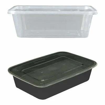 Rectangle Disposable Food Storage Containers With Clear Snap Lids Takeaway 650ml • £6.59