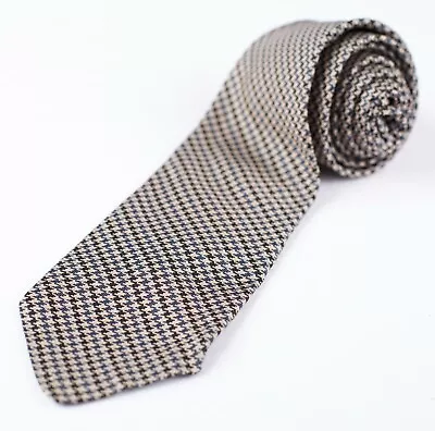 Brooks Brothers Makers Handmade Black & Tan Houndstooth Necktie XLong 60 L 3.25W • $15
