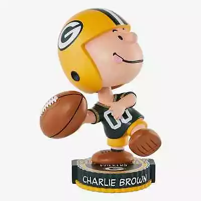 GREEN BAY PACKERS Charlie Brown Peanuts NFL BIGhead Bobblehead #/150 NIB! • $165