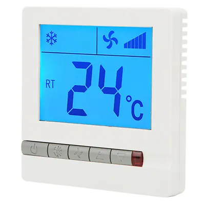 LCD Thermostat Delay Protection Fan Coil Unit Temperature Controller FIG • £15.58