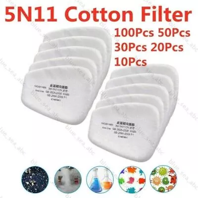 10/50/100Pcs 5N11 Filter Respirator Cotton For Gas Mask 6200/6800 New • $11.10