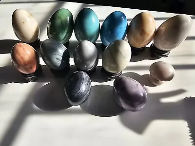 Vintage Purchased Overseas 20+ Yrs Ago Marble Alabaster Stone Eggs 12 Pcs  • $20.50