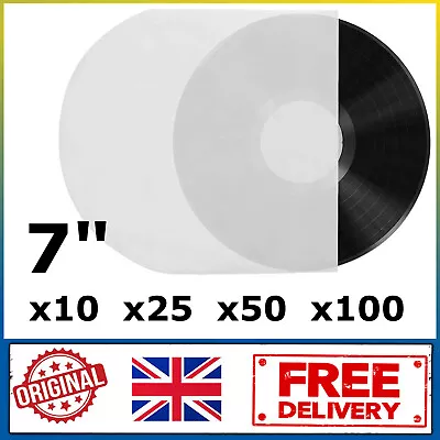 7  Record Cover Case Anti-Static Anti-Scratch Sleeves Clear Poly Vinyl Bag 45rpm • £4.95