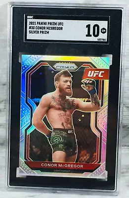 2021 Panini UFC Prizm #30 CONOR McGREGOR  Silver Prizm  SGC 10 GEM MINT LOW POP! • $74.99