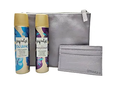 Impulse Sky Is The Limit Body Fragrance Pouch & Card Holder Women Gift Set • £13