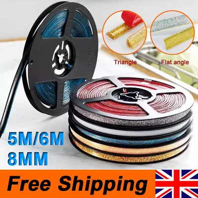 6M 8mm Ceramic Tile Mildewproof Gap Tape Adhesive Ceiling Edge Decor Trim Strips • £5.98