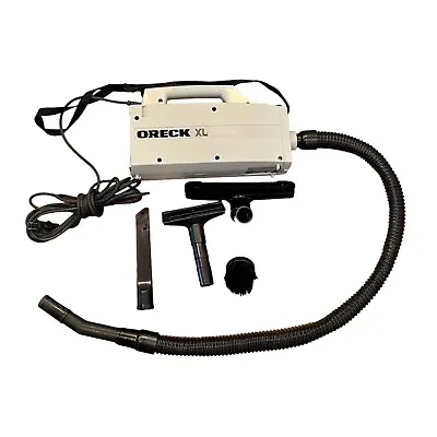 $60 • Buy Oreck XL Canister Vacuum Portable Cleaner White Hand Held BB870-AGQB 4 Attachmen