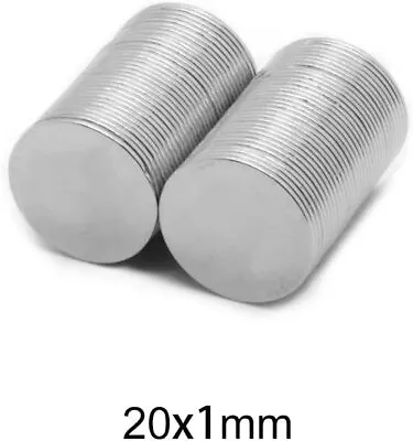 Lot 100 500 20mm X 1mm Neodymium Disc Strong Rare Earth N48 Small Fridge Magnets • $15.99