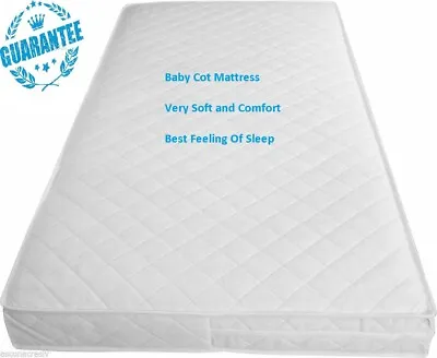 Baby Cot Bed/toddler Quilted Fully Breathable Waterproof Mattresses All Size • £47.99